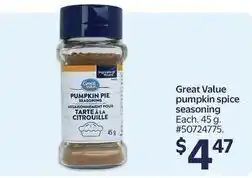 Walmart Great Value pumpkin spice seasoning offer