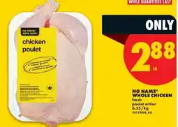 No Frills No Name whole chicken offer