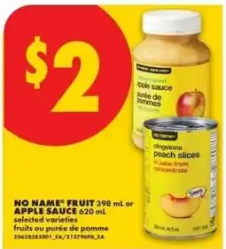 No Frills No Name fruit apple sauce offer