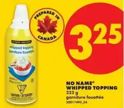 No Frills No Name whipped topping offer