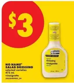 No Frills No Name salad dressing offer