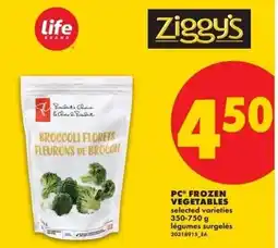 No Frills Ziggy's pc frozen vegetables offer