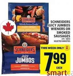 Food Basics Schneiders juicy jumbos offer