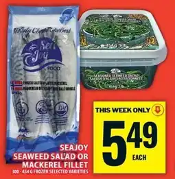 Food Basics Seasjoy seaweed salad or mackerel fillet offer