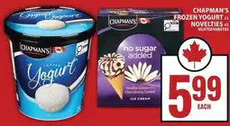 Food Basics Chapman's frozen yogurt novelties offer