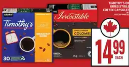 Food Basics Timothy's Irresistible Coffee Capsules offer