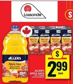 Food Basics Allen's apple juice offer