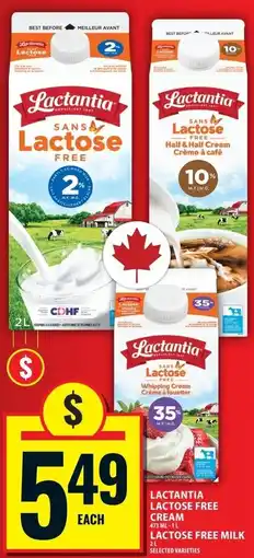 Food Basics Lactantia lactose free cream offer