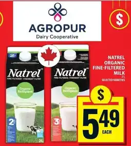 Food Basics Natrel organic fine-filtered milk offer