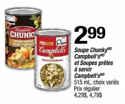 Metro Campbell's soupe chunky et soupes prêtes à servir offer