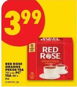 No Frills red rose orange pekoe tea offer