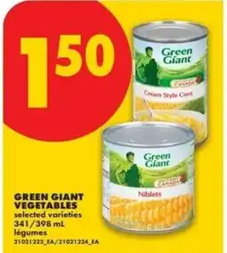 No Frills green giant vegetables offer