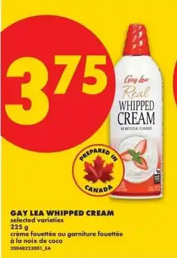 No Frills Gay Lea whipped cream offer