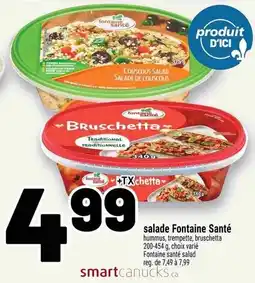 Metro Fontaine Santé hummus, trempette, bruschetta offer