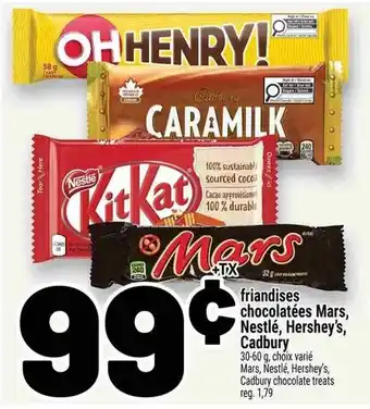 Fridandises chocolatées Mars, Nestlé, Hershey's, Cadbury