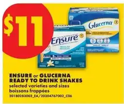 No Frills ensure or glucerna ready to drink shakes offer