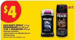 No Frills Axe body spray deodorant or shampoo offer