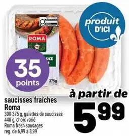 Metro Roma saucisses fraîches offer