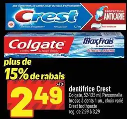 Metro dentifrice Crest offer
