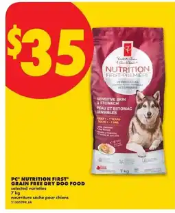 No Frills PC nutrition first grain free dry dog food offer