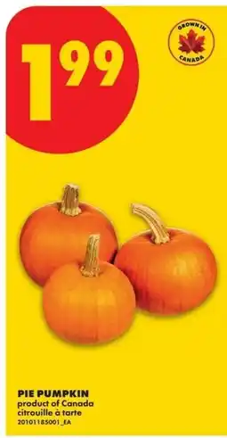 No Frills Pie pumpkin offer