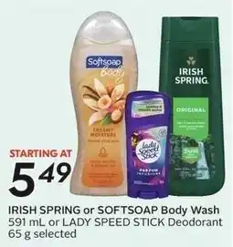 Sobeys Irish spring or softsoap body wash offer