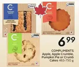 Sobeys Compliments Apple, Apple Crumble, Pumpkin Pie or Crumb Cakes offer