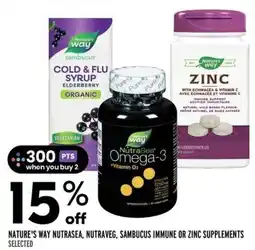 Sobeys Nature's Way NutraSea, Nutraveg, Sambucus Immune or Zinc Supplements offer