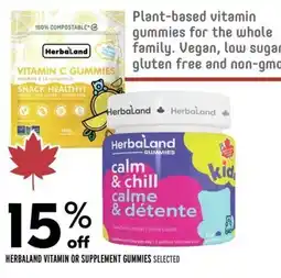 Sobeys Herbaland vitamin or supplement gummies selected offer