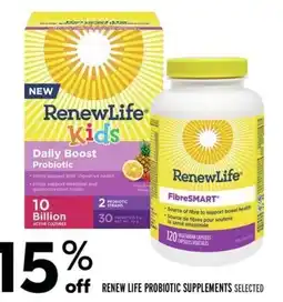 Sobeys Renew Life probiotic supplements selected offer