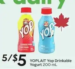 Sobeys Yoplait Yop Drinkable Yogurt offer