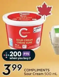 Sobeys Compliments Sour Cream offer
