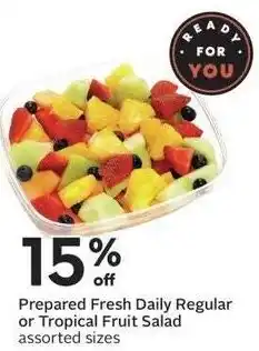 Sobeys Prepared Fresh Daily Regular or Tropical Fruit Salad offer