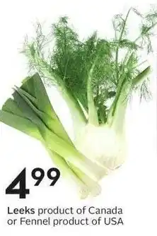 Sobeys Leeks or Fennel offer