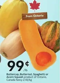 Sobeys Buttercup, Butternut, Spaghetti or Acorn Squash offer