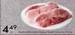 Sobeys Boneless Pork Sirloin Chops or Roasts offer