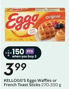Sobeys Kellogg's Eggo Waffles or French Toast Sticks offer