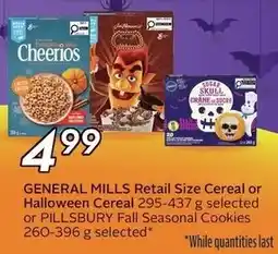 Sobeys General Mills Retail Size Cereal or Halloween Cereal or Pillsbury Fall Seasonal Cookies offer