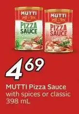 Sobeys Mutti pizza sauce with spices or classic offer