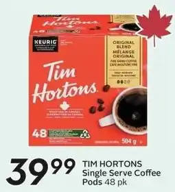 Sobeys Tim Hortons Single Serve Coffee Pods offer