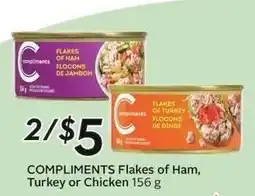 Sobeys Compliments flakes of ham, turkey or chicken offer