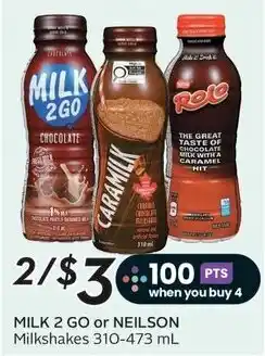 Sobeys Milk 2 Go or Neilson Milkshakes offer