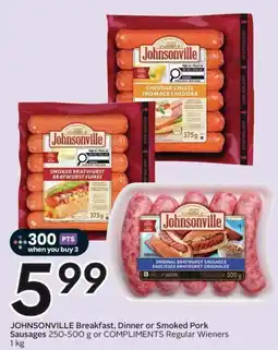 Sobeys Johnsonville Breakfast, Dinner or Smoked Pork Sausages offer
