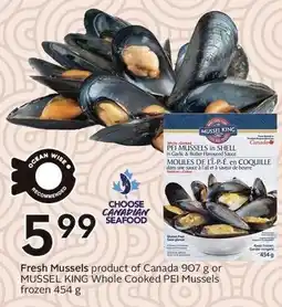 Sobeys Mussel King whole cooked pei mussels offer