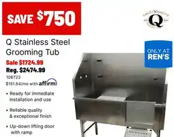 Ren’s Pets Depot Q Stainless Steel Grooming Tub offer