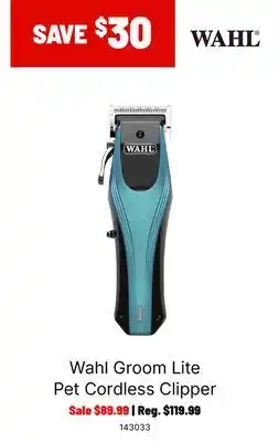 Ren’s Pets Depot Wahl Groom Lite Pet Cordless Clipper offer