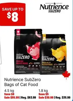 Ren’s Pets Depot Nutrience SubZero Bags of Cat Food offer