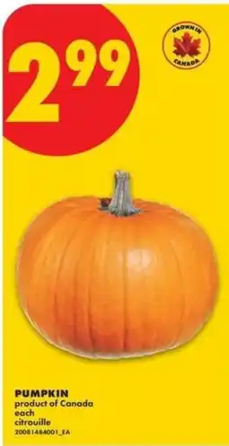 No Frills Pumpkin offer