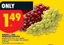 No Frills green or red seedless grapes offer