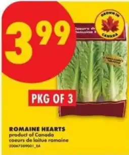 No Frills Romaine hearts offer